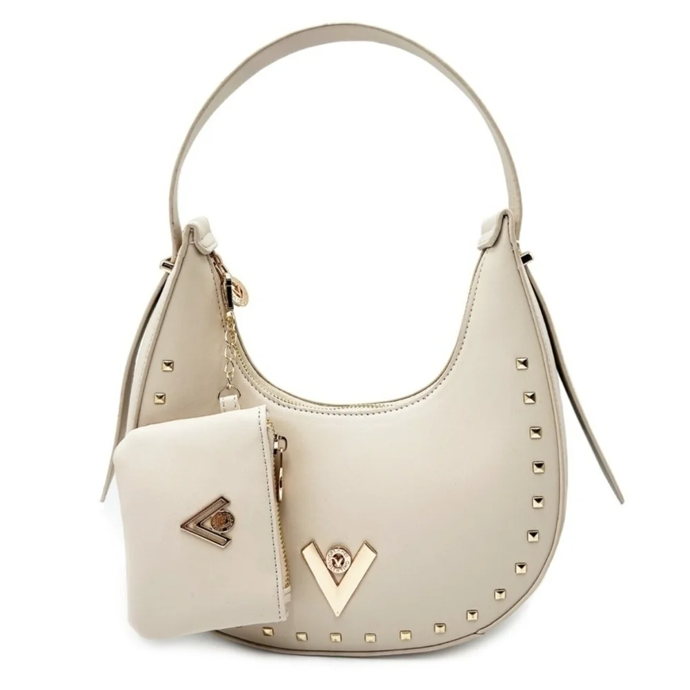 Valentino Orlandi Cream Gold Shoulder Bag. NWT